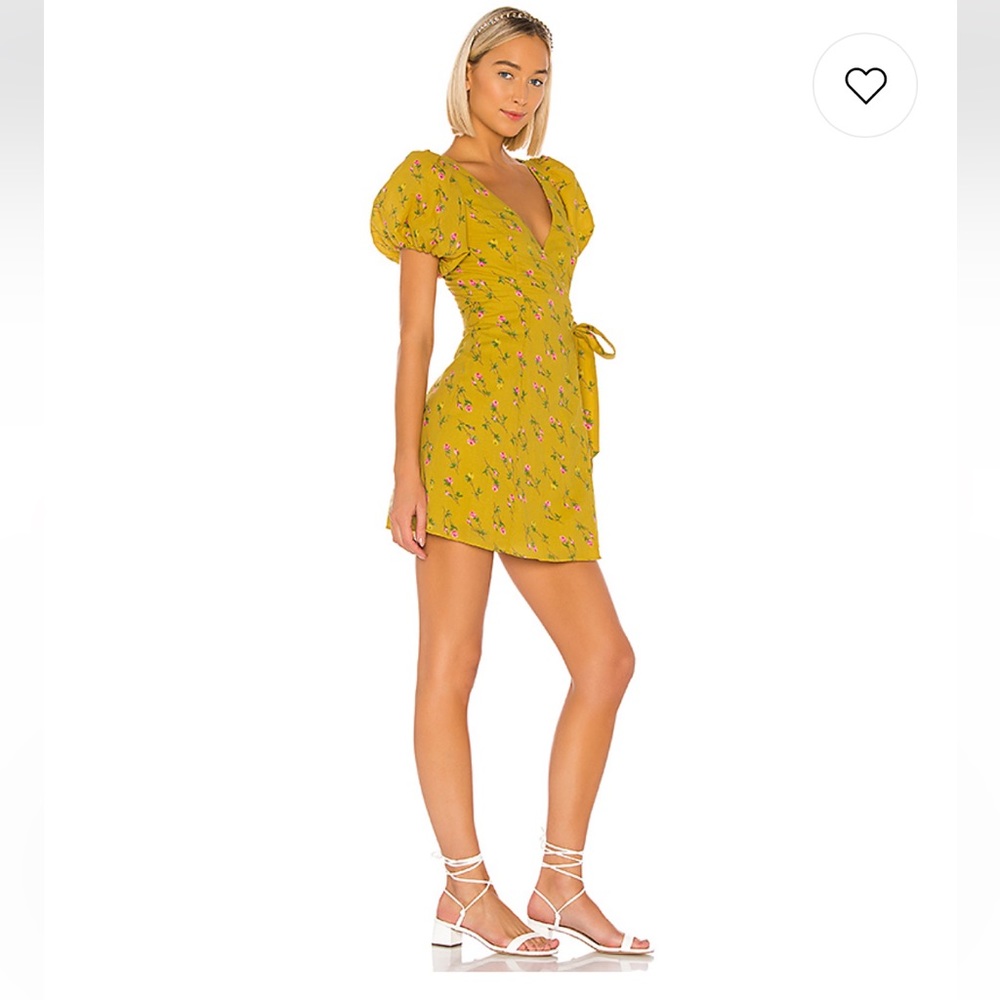 Mini puff sleeve flower print dress